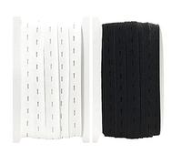 2M Banda Elástica con Ojales, Ancho de 15mm（1M Blanco + 1M Negro), Cinta Elástica con Ojales, Goma Elástica de Costura, Cinta Para Coser, (101332, 15mm,2M)