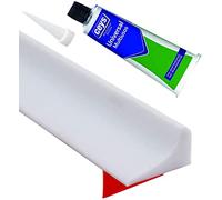 2M Barrera Agua Ducha + Silicona Selladora para que no salga el agua, Perfil silicona vierteaguas para baño, Goma borde plato ducha, copete encimera cocina, Múltiples Usos (2 Metros, Blanco)