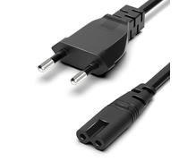 2M Cable de Alimentación, 2 Pines Figure 8 Cable de Alimentación Euro C7 Cable para Pequeños Electrodomésticos TV BLU-Ray DVD Receptor Accesorios PS4 PS5 Xbox PC Monitor DVD Impresora Negro