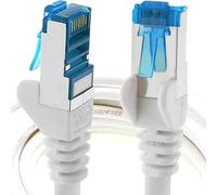 2m Cable de Red, Cable Ethernet y LAN SFTP PIMF Cat6a - transmite hasta 10 Gigabit por Segundo y es Adecuado para switches, routers, módems con Entrada RJ45, blanco - 1 pieza