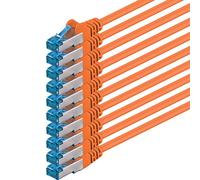2m Cable de Red, Cable Ethernet y LAN SFTP PIMF Cat6a - transmite hasta 10 Gigabit por Segundo y es Adecuado para switches, routers, módems con Entrada RJ45, naranja - 10 piezas