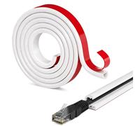 2m Canaleta Cables Pared Adhesivo Flexible, 15x10mm Tapa Cables Pared | Canal para Cables de Silicona para Esconder Cables TV, Canaleta Adhesiva para Gestión de Cableado Doméstico, Blanco