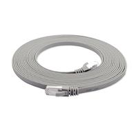 2m - CAT7 cable de red plano gris - 1 pieza 10 Gbit/s Gigabit LAN piso flaco cable Patch compatible con compatible con CAT5 CAT6 CAT7 CAT8 Cat8 cinta Lan cable