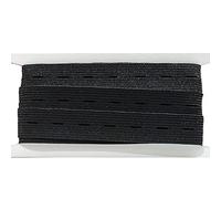 2M Goma Elástica con Ojales 2 Metros x 15mm de Ancho, Cinta Elástica con Ojales, Goma Elástica de Costura, Cinta Elástica Para Coser, Color Negro, (332, 15mm X 2M)