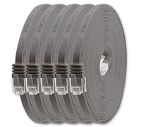 2m - gris - 5 piezas - Cable de red plano Cat.6 Cable LAN ultraplano gris - 5 piezas 1000 Mbit/s Gigabit Lan (RJ45)