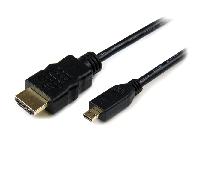 StarTech.com Cable de 2m Micro HDMI a HDMI con Ethernet - Vídeo de 4K a 30Hz - Cable Adaptador Conversor Micro HDMI Tipo D de alta velocidad a HDMI 1.4 - HDMI UHD - Macho a Macho