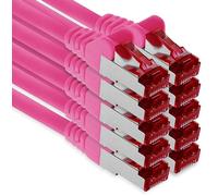 2m - magenta - 10 piezas - CAT.6 Ethernet LAN cable de red SET 1000 Mbit/s Patchkabel CAT.6 S-FTP PIMF compatible con CAT5 CAT6a CAT7 CAT8