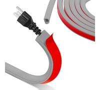 2M Mini canaleta autoadhesiva para cables, flexible, semicircular, gris, puente para cables, base para protección de cables, cable Hider exterior, resistente a la intemperie, para ocultar 1 cable