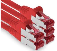 2m - rojo - 5 piezas - CAT.6 Ethernet LAN cable de red SET 1000 Mbit/s Patchkabel CAT.6 S-FTP PIMF compatible con CAT5 CAT6a CAT7 CAT8