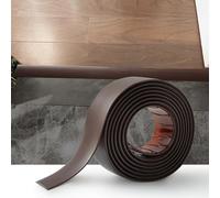 2M - Tira de transición plana autoadhesiva para umbrales de puerta, vinilo laminado, tiras separadoras de suelos, 7,6 cm, color marrón oscuro