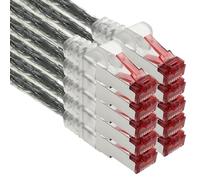 2m - transparente - 10 piezas - CAT.6 Ethernet LAN cable de red SET 1000 Mbit/s Patchkabel CAT.6 S-FTP PIMF compatible con CAT5 CAT6a CAT7 CAT8