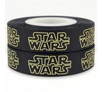 2m x 22mm New STAR WARS Black & Yellow GROSGRAIN RIBBON FOR BIRTHDAY CAKES WRAPPING CARDS