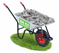 2mGoods Carretilla de jardín de 110 l con neumáticos, capacidad de carga de 200 kg, acero galvanizado, inoxidable y estable, perfecta para jardín, construcción y agricultura (negro)