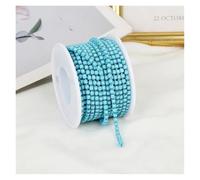 2mm-4mm Glass Rhinestone Chain Trim With Colorful Bottom Sewing Strass Cup Crystal Banding Glue On(Turquise,10yards,SS6-2mm)