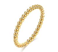 2mm acero inoxidable nudillo cuerda estilo cuentas clásico simple anillo de boda apilable, Acero, Sin gemas.