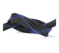 2mm Colorful Braid Sleeve Nylon Snakeskin Mesh Insulate Retractable Shockproof Expandable Wire Protector Cable(Black Blue Cross,5 Meters)