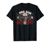 2nd Amendment Pro Gun Anti Idiot Shirt Vintage USA Flag Camiseta