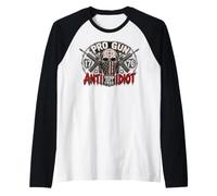 2nd Amendment Pro Gun Anti Idiot Shirt Vintage USA Flag Camiseta Manga Raglan
