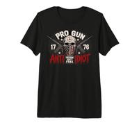 2nd Amendment Pro Gun Anti Idiot Shirt Vintage USA Flag Camiseta Premium