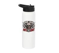 2nd Amendment Pro Gun Anti Idiot Shirt Vintage USA Flag Stainless Steel Insulated Water Bottle