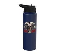 2nd Amendment Pro Gun Anti Idiot Shirt Vintage USA Flag Stainless Steel Insulated Water Bottle