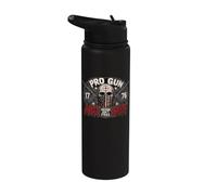 2nd Amendment Pro Gun Anti Idiot Shirt Vintage USA Flag Stainless Steel Insulated Water Bottle