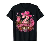 2nd Birthday Girl Pink 2 Years Old Cowgirl Western Rodeo Camiseta