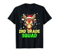 2nd Grade Squad Reindeer Xmas Teacher Student Christmas Camiseta