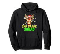 2nd Grade Squad Reindeer Xmas Teacher Student Christmas Sudadera con Capucha