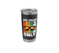 2nd Grade Students Vintage Vibes Only Back To School Vaso térmico de acero inoxidable de doble pared