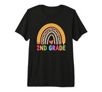 2nd Grade Teacher Student Boho Rainbow Back To School Camiseta Premium
