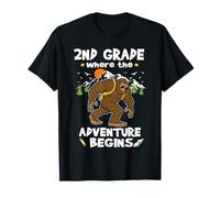 2nd Grade Where The Adventure Begins Back To School Bigfoot Camiseta