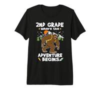 2nd Grade Where The Adventure Begins Back To School Bigfoot Camiseta Premium