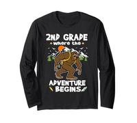 2nd Grade Where The Adventure Begins Back To School Bigfoot Manga Larga
