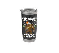 2nd Grade Where The Adventure Begins Back To School Bigfoot Vaso térmico de acero inoxidable de doble pared