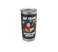 2nd Grade Where The Adventure Begins Back To School For Boys Vaso térmico de acero inoxidable de doble pared
