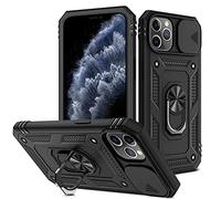2ndSpring - Carcasa Compatible con iPhone 11 Pro MAX 6.5, protección de la cámara en PC Duro Anti-caída Reforzada Armor a Prueba de Golpes y Golpes, Funda de protección, Color Negro