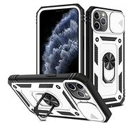 2ndSpring - Carcasa Compatible con iPhone 11 Pro MAX 6.5, protección de la cámara en PC Duro Anti-caída Reforzada Armor a Prueba de Golpes y Golpes, Funda de protección, Color Blanco y Negro
