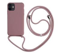 2ndSpring - Carcasa con Collar Compatible con iPhone 12/12 Pro 6.1, Gargantilla con cordón Colgante, Funda de Silicona Suave, Rosa y Oro