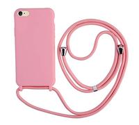 2ndSpring - Carcasa con Collar Compatible con iPhone 7/8/iPhone SE 2020/iPhone SE 3 2022, Correa de Cuerda, Colgante, Funda de Silicona Flexible, Color Rosa
