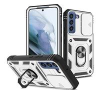 2NDSPRlNG - Carcasa Compatible con Samsung Galaxy S22, protección de la cámara en PC Duro Anti-caída Reforzada Armor a Prueba de Golpes y Golpes, Funda de protección, Color Blanco y Negro