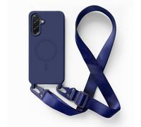 2NSPDRGNI Carga Inalámbrica Funda con Cuerda Compatible con Samsung Galaxy A26,Ajustable Colgante Collar Correa de Cuello Cadena Cordón Case,Azul