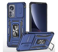 2NSPDRGNI Funda Compatible con Xiaomi Mi 12 Pro,Carcasa Cubierta de cámara Deslizante Proteger Anillo Soporte Bumper Case Cover,Azul