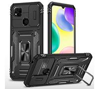 2NSPDRGNI Funda Compatible con Xiaomi Redmi A1 / A1 Plus,Carcasa Cubierta de cámara Deslizante Proteger Anillo Soporte Bumper Case Cover,Negro