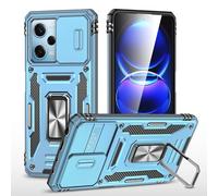 2NSPDRGNI Funda Compatible con Xiaomi Redmi Note 11 E Pro 4G/5G/Redmi Note 12 Pro 4G,Carcasa Cubierta de cámara Deslizante Proteger Anillo Soporte Bumper Case Cover,Azul Cielo
