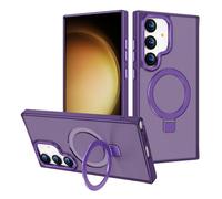 2NSPDRGNI Magnética Funda Compatible con Samsung Galaxy S22 Plus,Traslucida Mate Carcasa Case Cover con Soporte,Morado