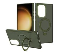 2NSPDRGNI Magnética Funda Compatible con Samsung Galaxy S22 Ultra,Traslucida Mate Carcasa Case Cover con Soporte,Verde