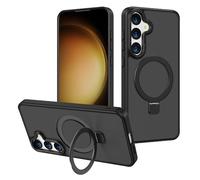 2NSPDRGNI Magnética Funda Compatible con Samsung Galaxy S25,Traslucida Mate Carcasa Case Cover con Soporte,Negro