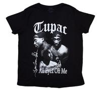 2Pac Tupac Camiseta All Eyez on Me Logo Nue Oficial Mujer Skinny Fit Negro, Negro , XL
