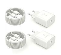 2Pack 45W Cargador USB C Carga Rapida,Cargador Samsung Carga con 3M Cable Cargador Tipo C para Samsung S25/S24/S23/S22/S21/S21 Ultra,S20 FE,A16/A15/A14/A56,Tipo C Cargado Adaptador Cabezal Blanco